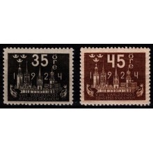 Verdenspostkongres. 35 øre sort og 45 øre brun. Begge postfrisk.